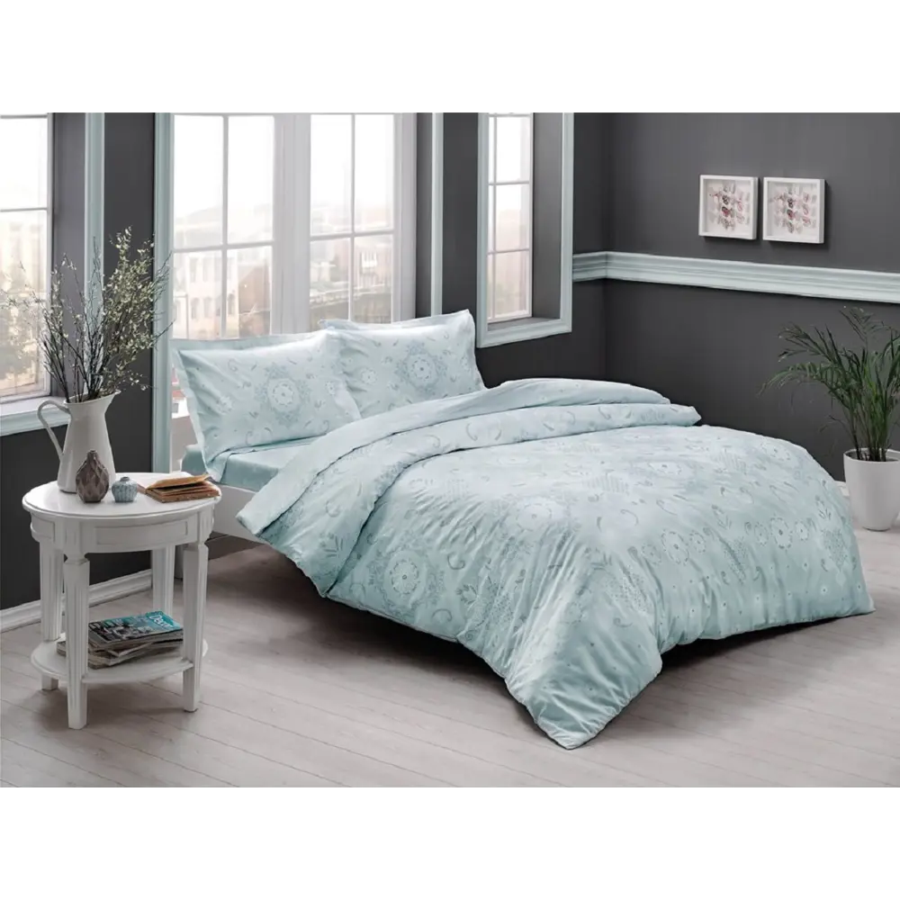 Фото Комплект постельного белья Tac tntc223/223, евро, сатин, цвет зеленый Фото Комплект постельного белья Tac tntc223/223, евро, сатин, цвет зеленый