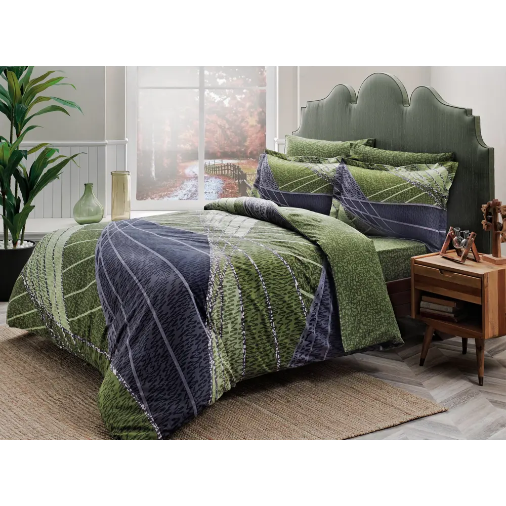 Фото Комплект постельного белья Tac tntc271/271, евро, сатин, цвет зеленый