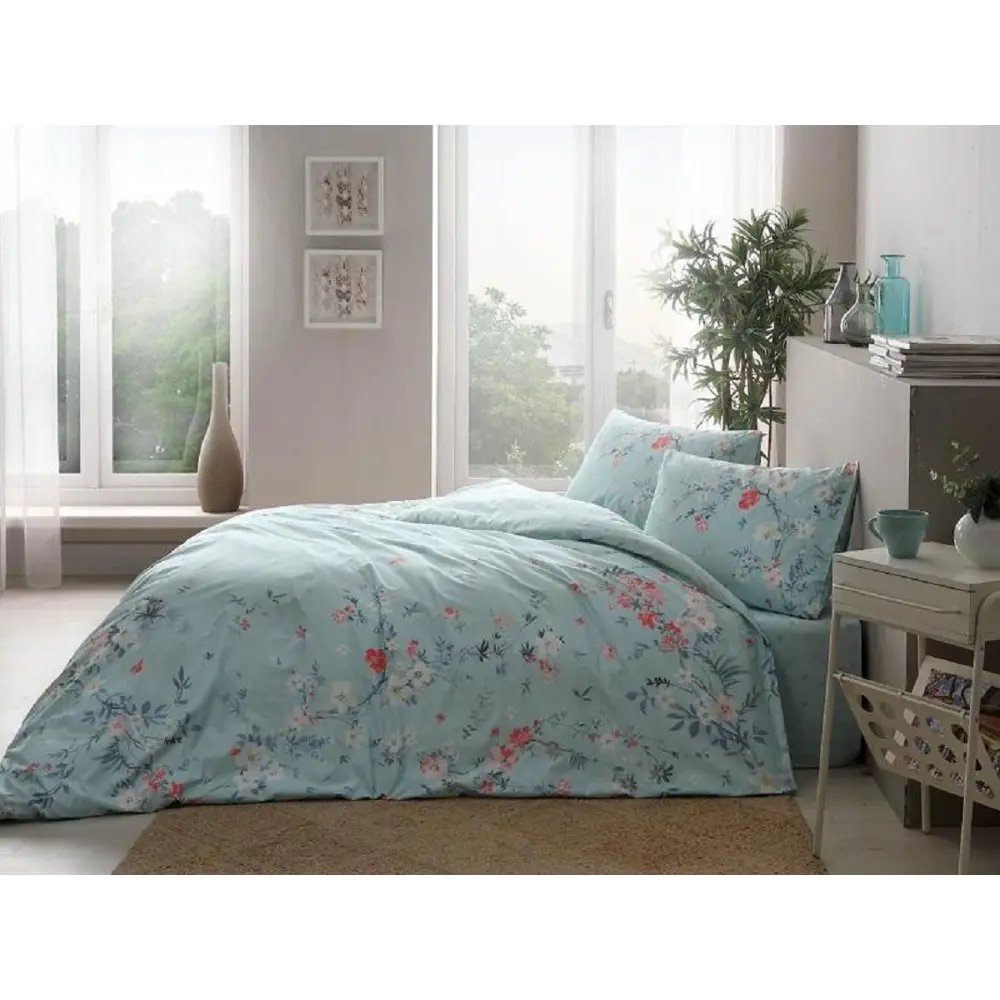 Фото Комплект постельного белья Tac tntc292-2/292-2, евро, ранфорс, цвет зеленый Фото Комплект постельного белья Tac tntc292-2/292-2, евро, ранфорс, цвет зеленый