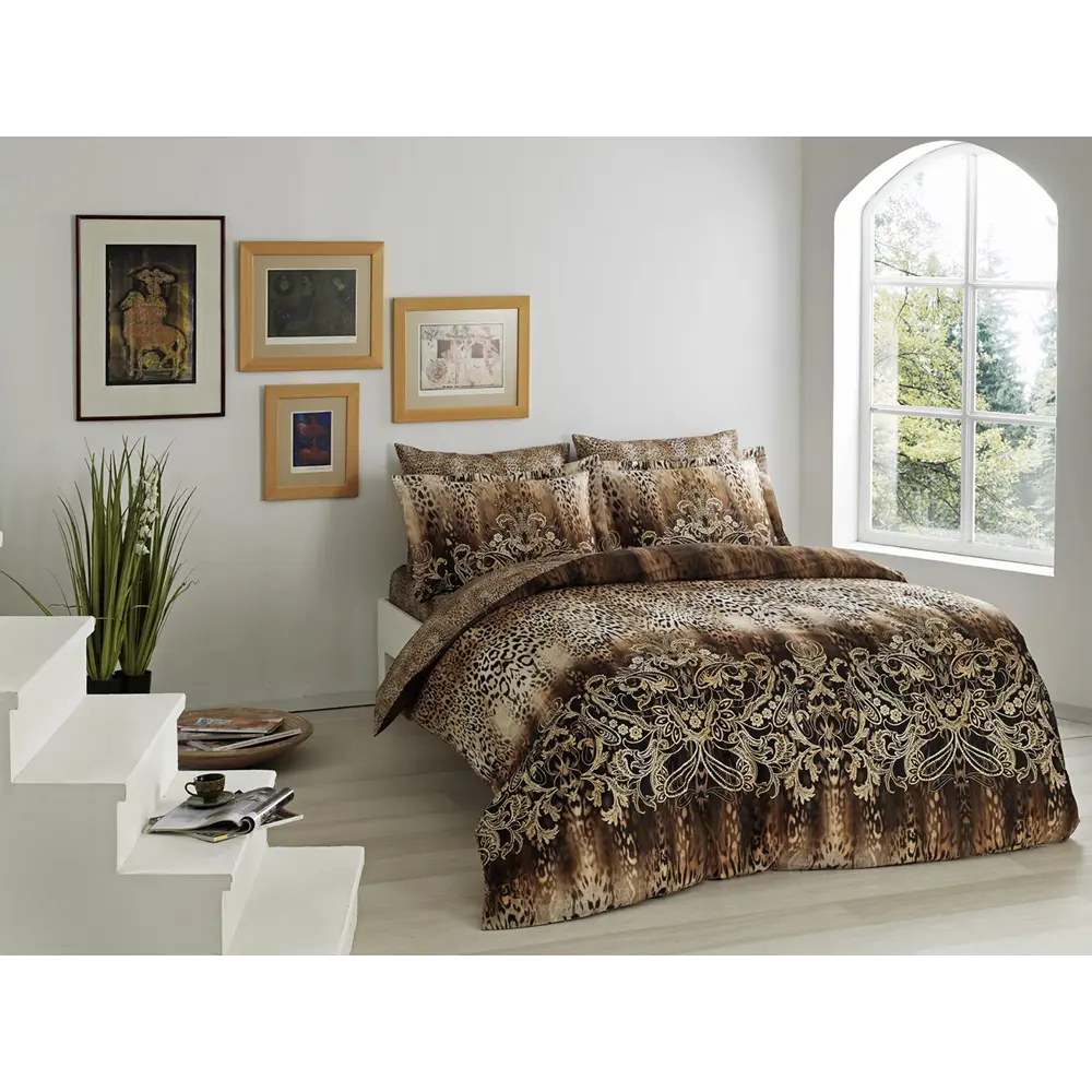 Фото Комплект постельного белья Tac tntc305/305, евро, сатин, цвет коричневый