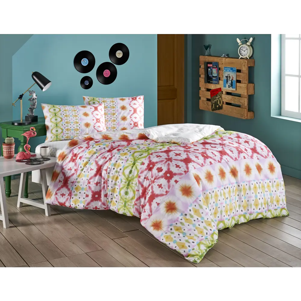 Фото Комплект постельного белья Tac tntc364/364, евро, ранфорс, цвет зеленый