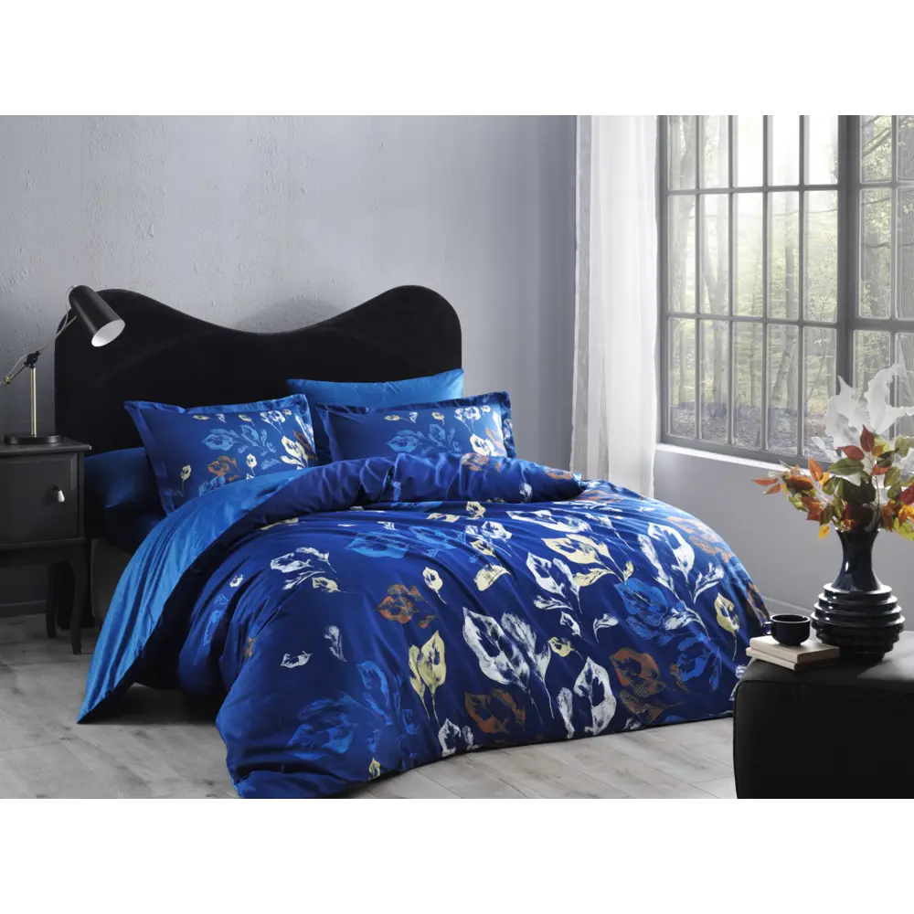 Фото Комплект постельного белья Tac tntc692/692, евро, сатин, цвет синий Фото Комплект постельного белья Tac tntc692/692, евро, сатин, цвет синий