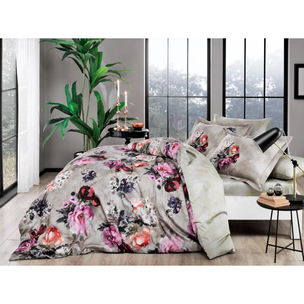 Фото Комплект постельного белья Tac tntc712/712, семейный, сатин, цвет бежевый