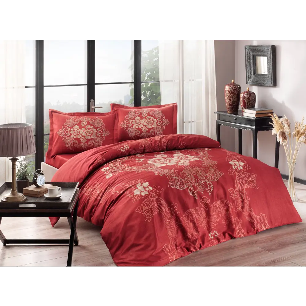 Фото Комплект постельного белья Tac tntc717/717, евро, сатин, цвет красный Фото Комплект постельного белья Tac tntc717/717, евро, сатин, цвет красный