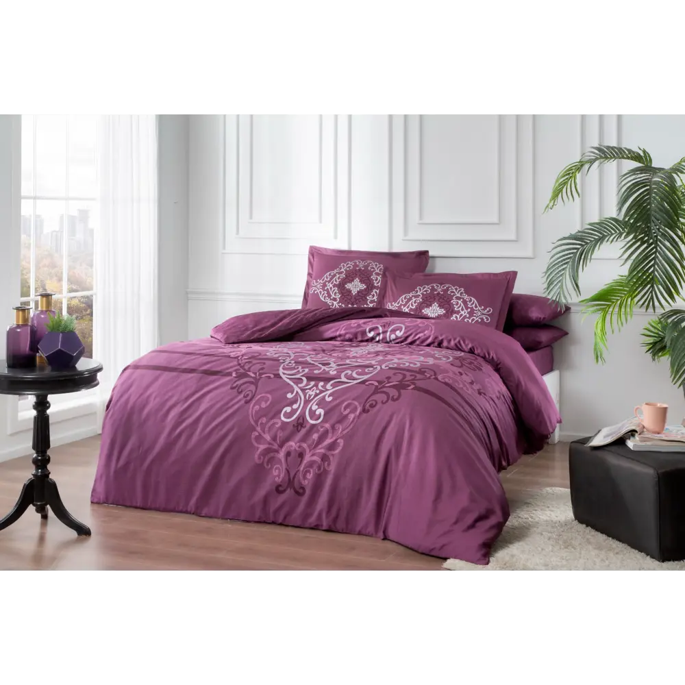 Фото Комплект постельного белья Tac tntc732/732, евро, сатин, цвет фиолетовый