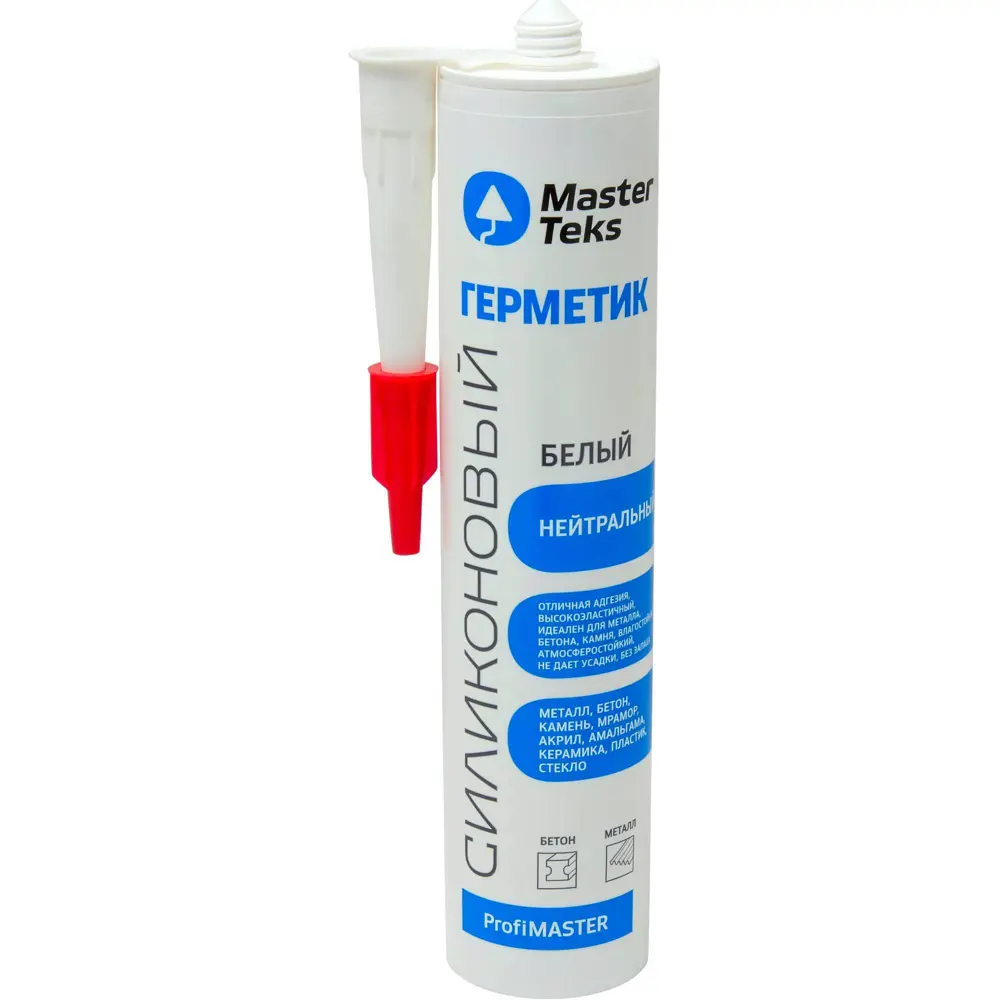 Фото Герметик силиконовый MasterTeks Profi Master 83368750 290 мл Фото Герметик силиконовый MasterTeks Profi Master 83368750 290 мл