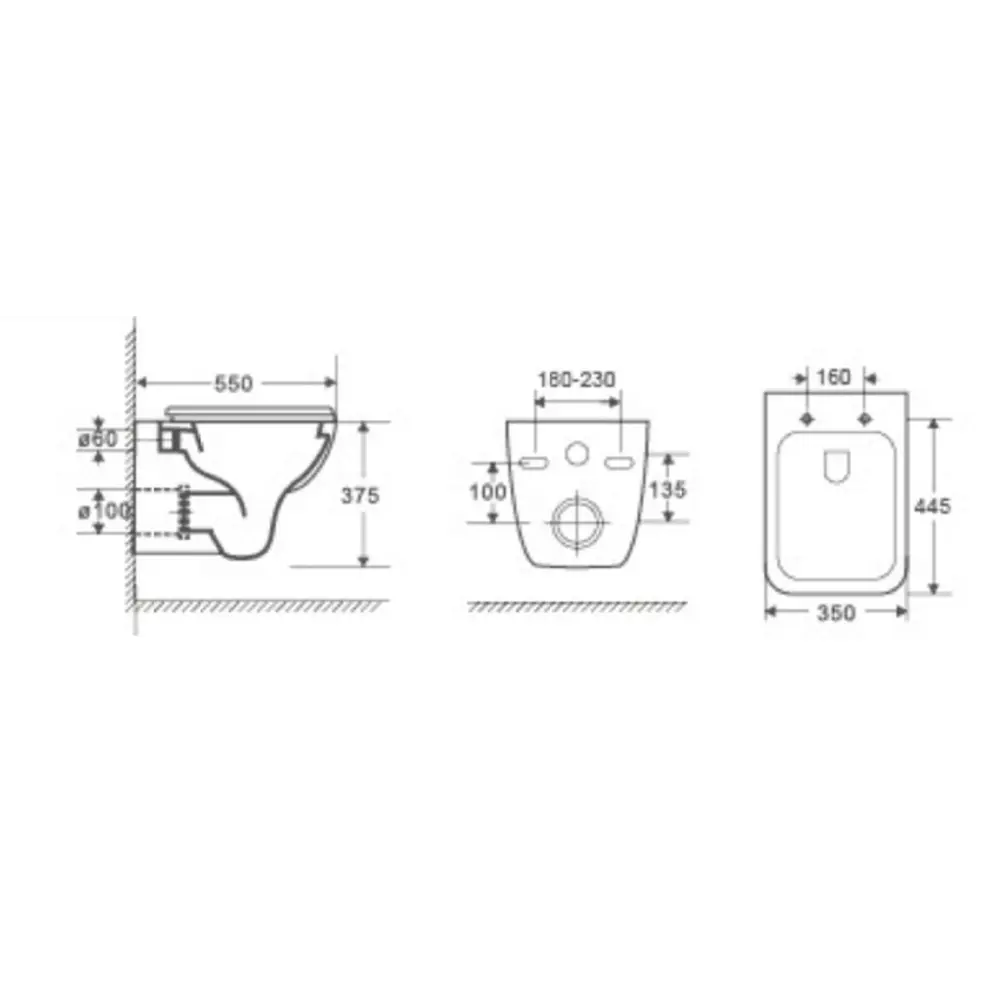 Фото 2 Унитаз подвесной Royal Art 10000003810 безободковый с сиденьем микролифт Фото 2 Унитаз подвесной Royal Art 10000003810 безободковый с сиденьем микролифт