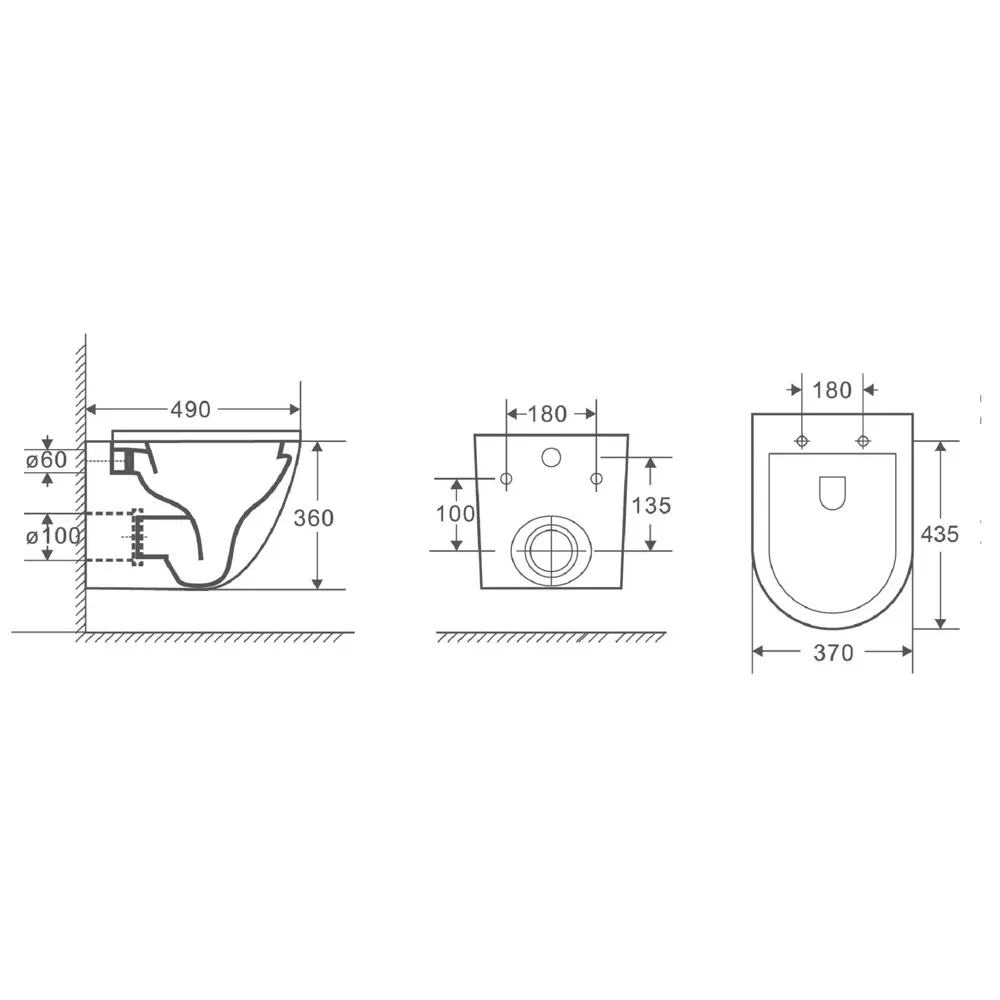 Фото 2 Унитаз подвесной Royal Art 10000008254 безободковый с сиденьем микролифт