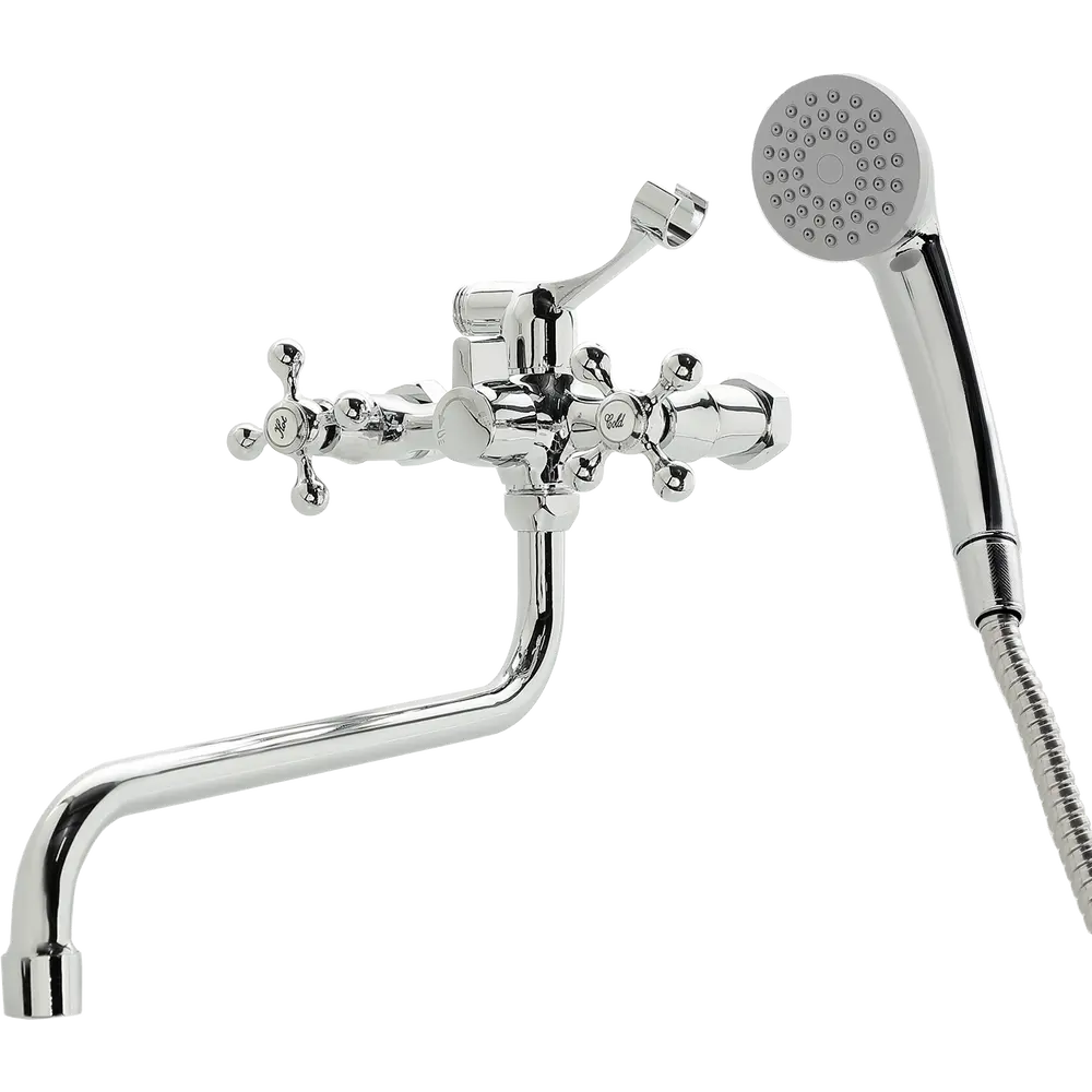 Фото Смеситель для ванны Diwo Анапа AN-02cr 568639 однорычажный с душевой лейкой цвет хром