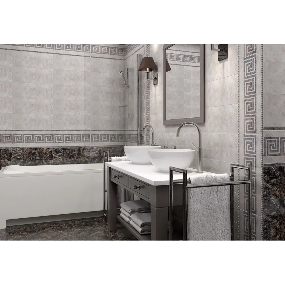 Фото 2 Керамическая плитка Keramin u00022581 20x50см 1.4 м² цвет серый, цена за упаковку Фото 2 Керамическая плитка Keramin u00022581 20x50см 1.4 м² цвет серый, цена за упаковку