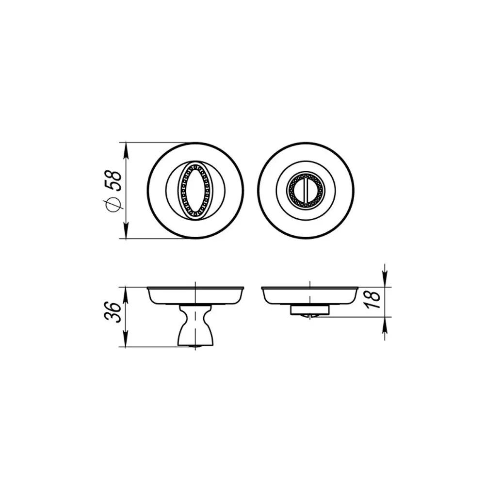 Фото 2 Ручка поворотная BK6.R.SM58 (BK6 SM) RB-10 французское золото Фото 2 Ручка поворотная BK6.R.SM58 (BK6 SM) RB-10 французское золото