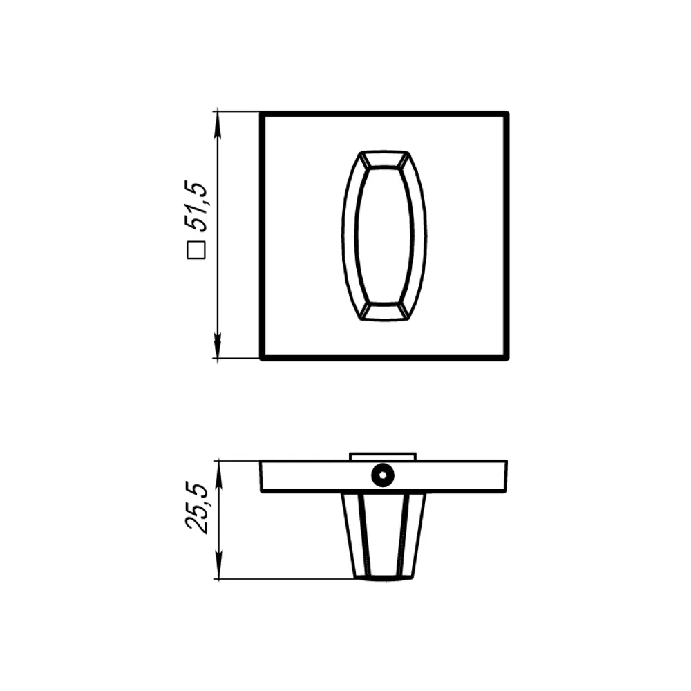 Фото 2 Ручка поворотная BK6.K.USS52 (WC-BOLT BK6 USS) BPVD-77 вороненый никель Фото 2 Ручка поворотная BK6.K.USS52 (WC-BOLT BK6 USS) BPVD-77 вороненый никель