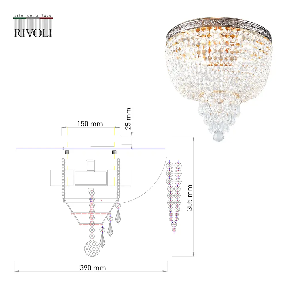Фото 2 Люстра потолочная хрустальная Rivoli B0052472 1037-305 5 ламп 15 м² цвет бронза Фото 2 Люстра потолочная хрустальная Rivoli B0052472 1037-305 5 ламп 15 м² цвет бронза