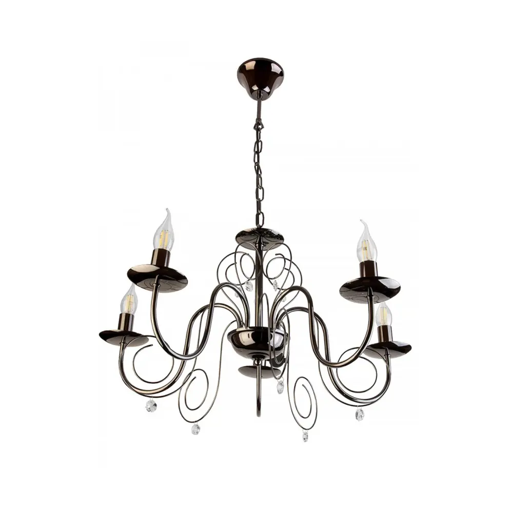 Фото Люстра подвесная TOPLIGHT TL6040D-05BC Sylvia 5 ламп 10 м² цвет черный Фото Люстра подвесная TOPLIGHT TL6040D-05BC Sylvia 5 ламп 10 м² цвет черный