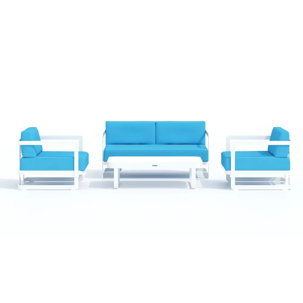 Фото 5 Садовая мебель для отдыха Ideal patio outdoor style Silena blue алюминий серый:стол, диван, 2 кресла Фото 5 Садовая мебель для отдыха Ideal patio outdoor style Silena blue алюминий серый:стол, диван, 2 кресла