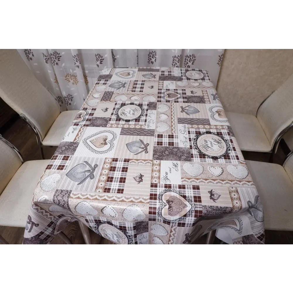 Фото 3 Скатерть на стол Dekorama 176В-18, прямоугольная, 180х140, цвет светло-коричневый Фото 3 Скатерть на стол Dekorama 176В-18, прямоугольная, 180х140, цвет светло-коричневый