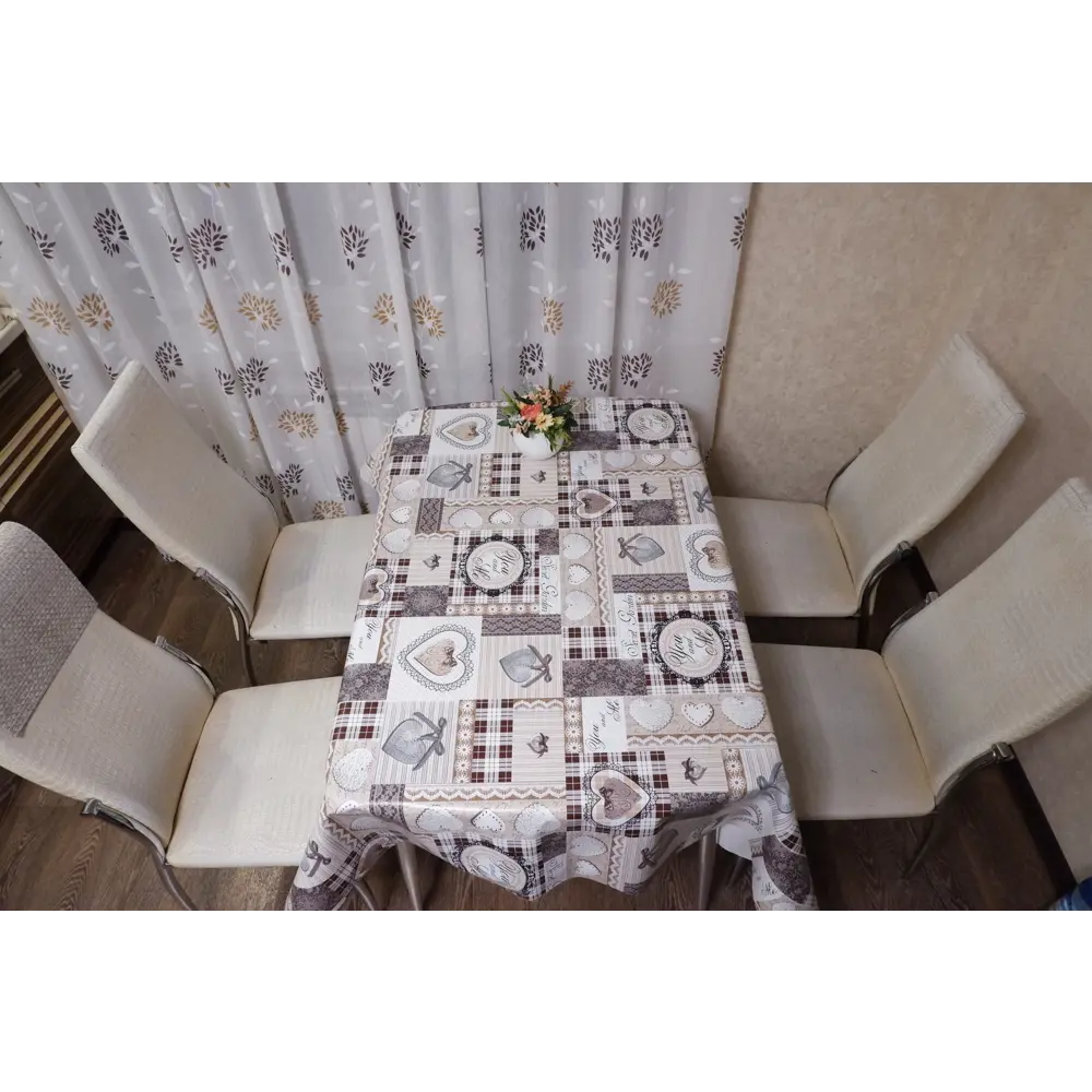 Фото 6 Скатерть на стол Dekorama 176В-18, прямоугольная, 180х140, цвет светло-коричневый Фото 6 Скатерть на стол Dekorama 176В-18, прямоугольная, 180х140, цвет светло-коричневый