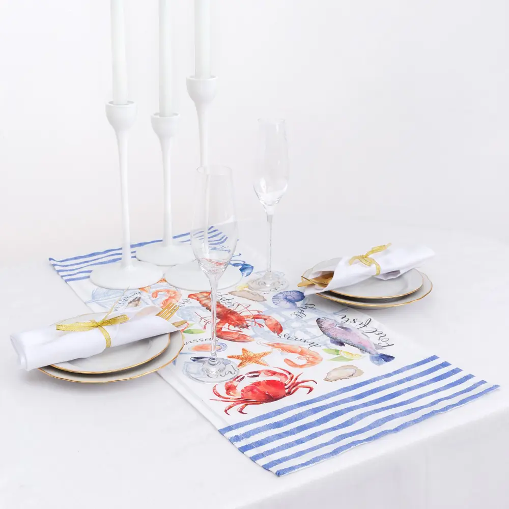 Фото Скатерть на стол Этель 4026199, прямоугольная, 30x80, цвет белый Фото Скатерть на стол Этель 4026199, прямоугольная, 30x80, цвет белый