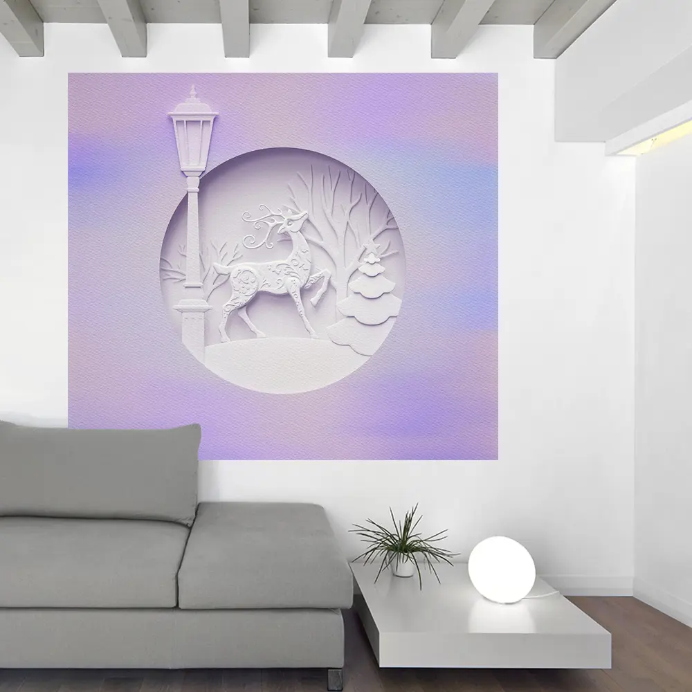 Фото Фотообои Urban Style 3D Паспарту олень UST5161 200x180 см Фото Фотообои Urban Style 3D Паспарту олень UST5161 200x180 см