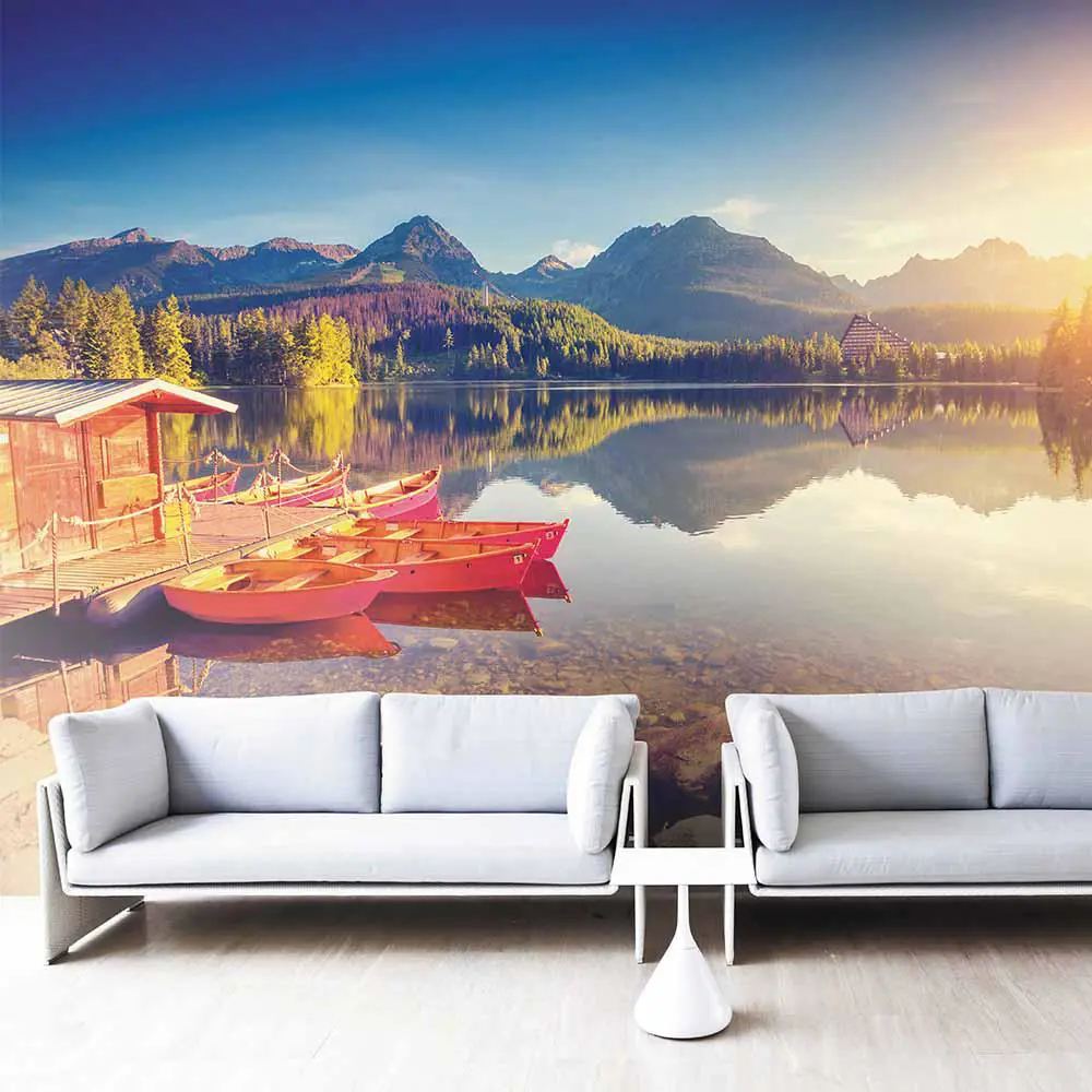 Фото Фотообои Urban Style Рассвет на горном озере UST0409 400x270 см Фото Фотообои Urban Style Рассвет на горном озере UST0409 400x270 см