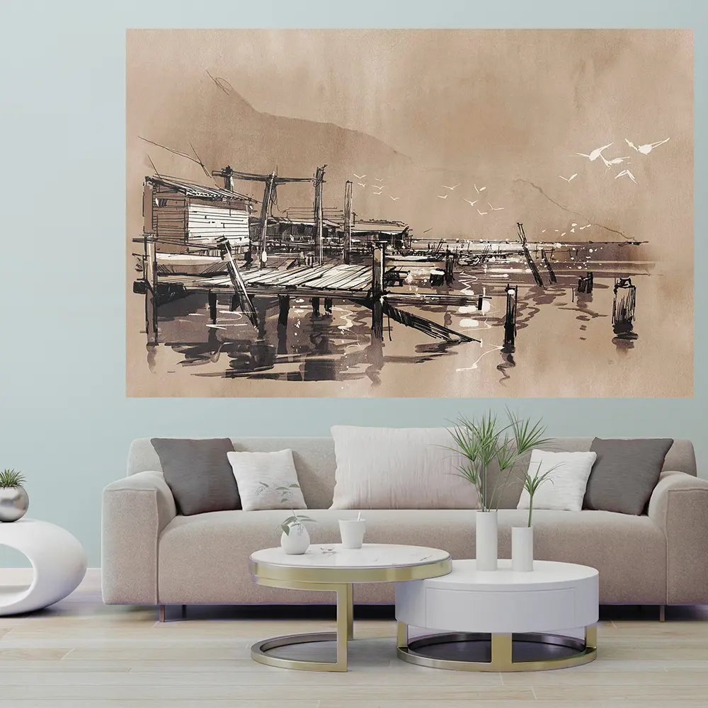 Фото Фотообои Urban Style (Причал сепия) UST 0621 200x135 см Фото Фотообои Urban Style (Причал сепия) UST 0621 200x135 см