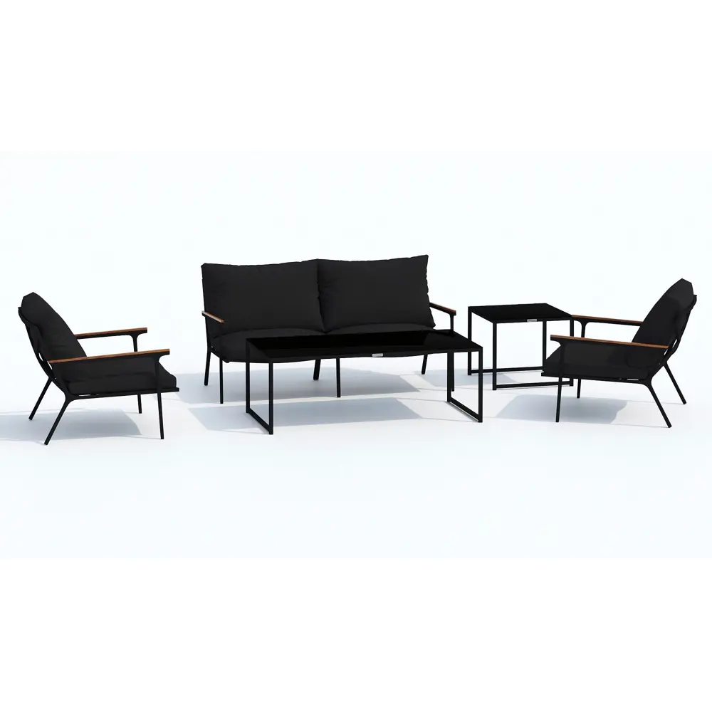 Фото 7 Садовая мебель для отдыха Ideal patio outdoor style Festa black 2-seat алюминий серый:стол, диван, 2 кресла Фото 7 Садовая мебель для отдыха Ideal patio outdoor style Festa black 2-seat алюминий серый:стол, диван, 2 кресла