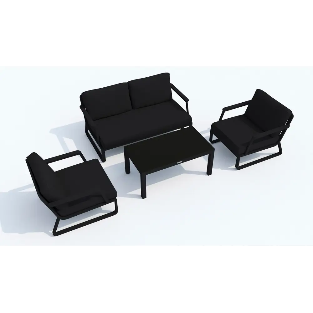 Фото 7 Садовая мебель для отдыха Ideal patio outdoor style Estivo black алюминий бежевый:стол, диван, 2 кресла Фото 7 Садовая мебель для отдыха Ideal patio outdoor style Estivo black алюминий бежевый:стол, диван, 2 кресла
