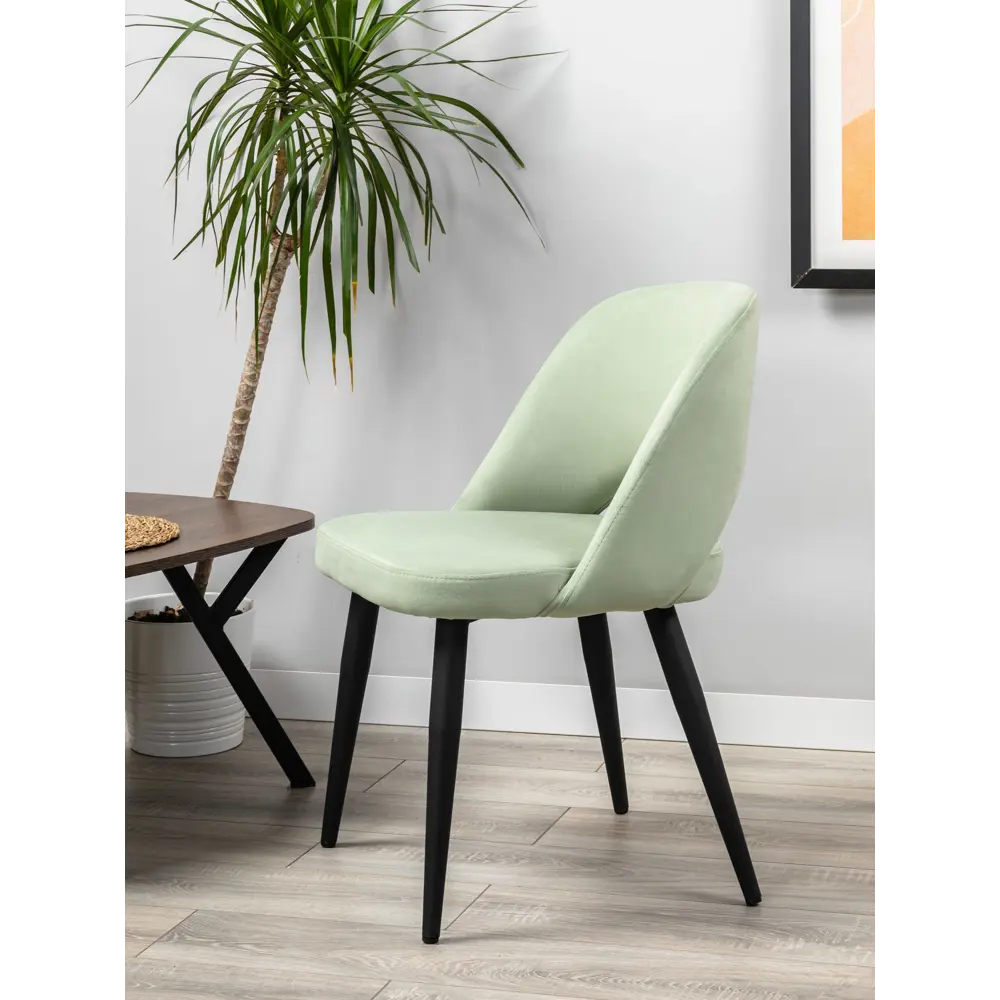 Фото 6 Стул R-home Lars 52.5x76.5x57.5 см микровелюр цвет фисташковый/черный Фото 6 Стул R-home Lars 52.5x76.5x57.5 см микровелюр цвет фисташковый/черный