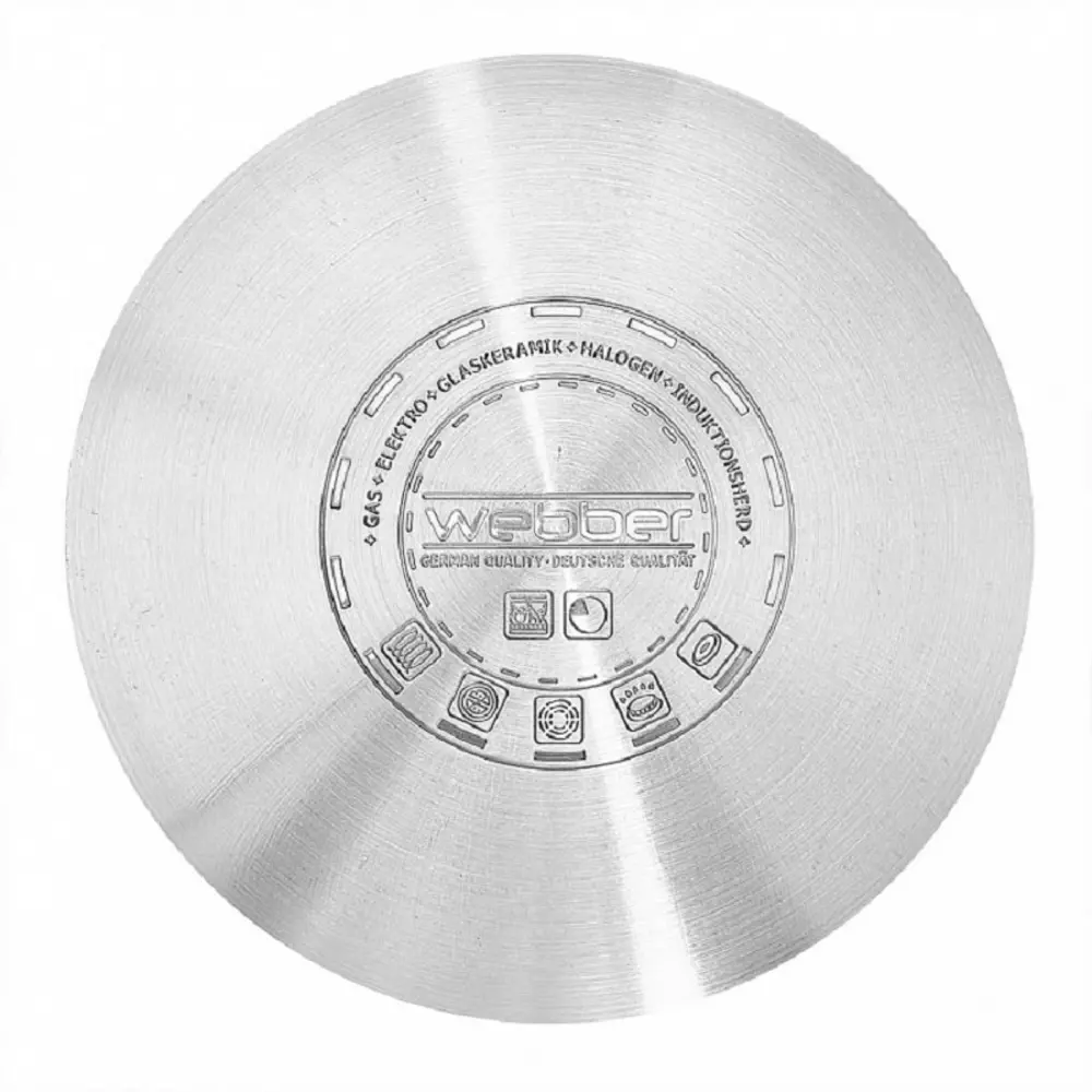 Фото 3 Кастрюля с крышкой 2.8 л Webber Be-196/2 нержавеющая сталь цвет серебристый Фото 3 Кастрюля с крышкой 2.8 л Webber Be-196/2 нержавеющая сталь цвет серебристый