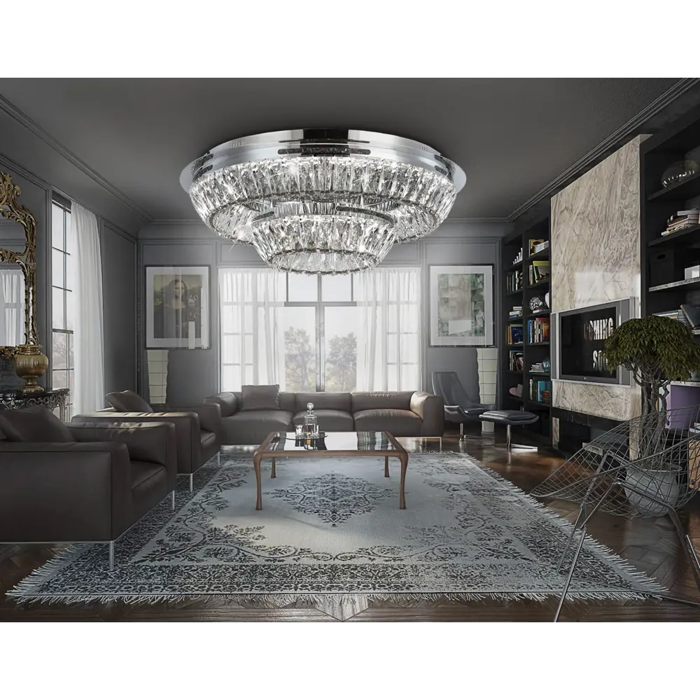 Фото 3 Люстра потолочная светодиодная AMBRELLA LIGHT TR5029 Traditional 18 м² нейтральный белый свет цвет хром Фото 3 Люстра потолочная светодиодная AMBRELLA LIGHT TR5029 Traditional 18 м² нейтральный белый свет цвет хром