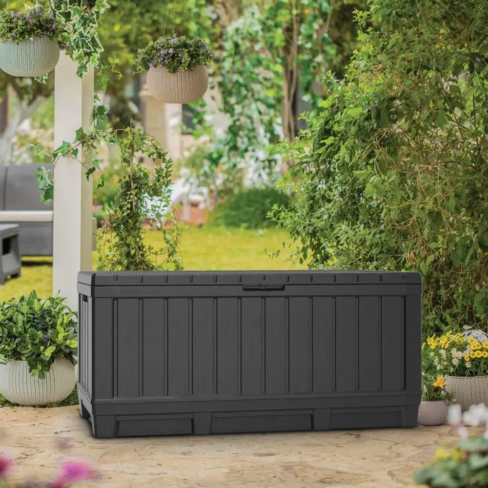 Фото 2 Сундук садовый Keter пластик Kentwood Storage Box 128x53.6x59 см 350 л графит Фото 2 Сундук садовый Keter пластик Kentwood Storage Box 128x53.6x59 см 350 л графит