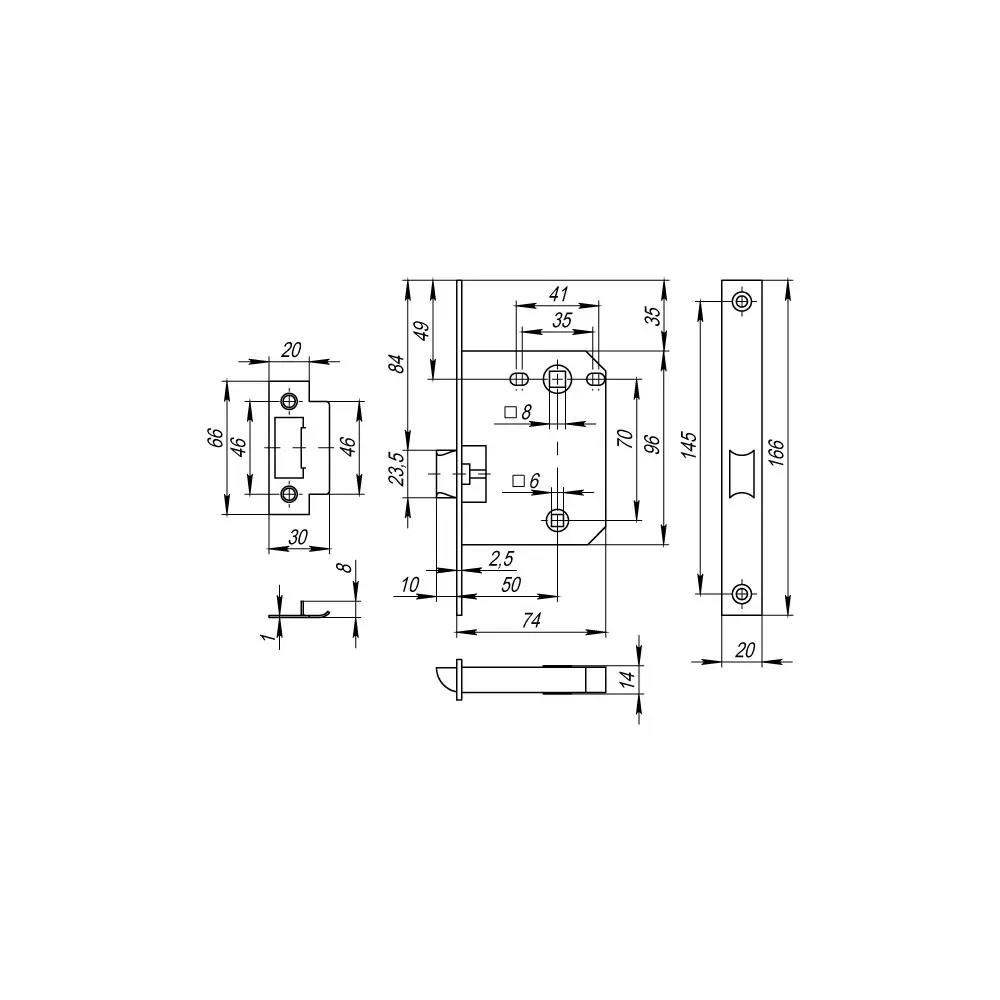 Фото 2 Защелка врезная PLASTP72-50 (P72-50) GR графит Фото 2 Защелка врезная PLASTP72-50 (P72-50) GR графит