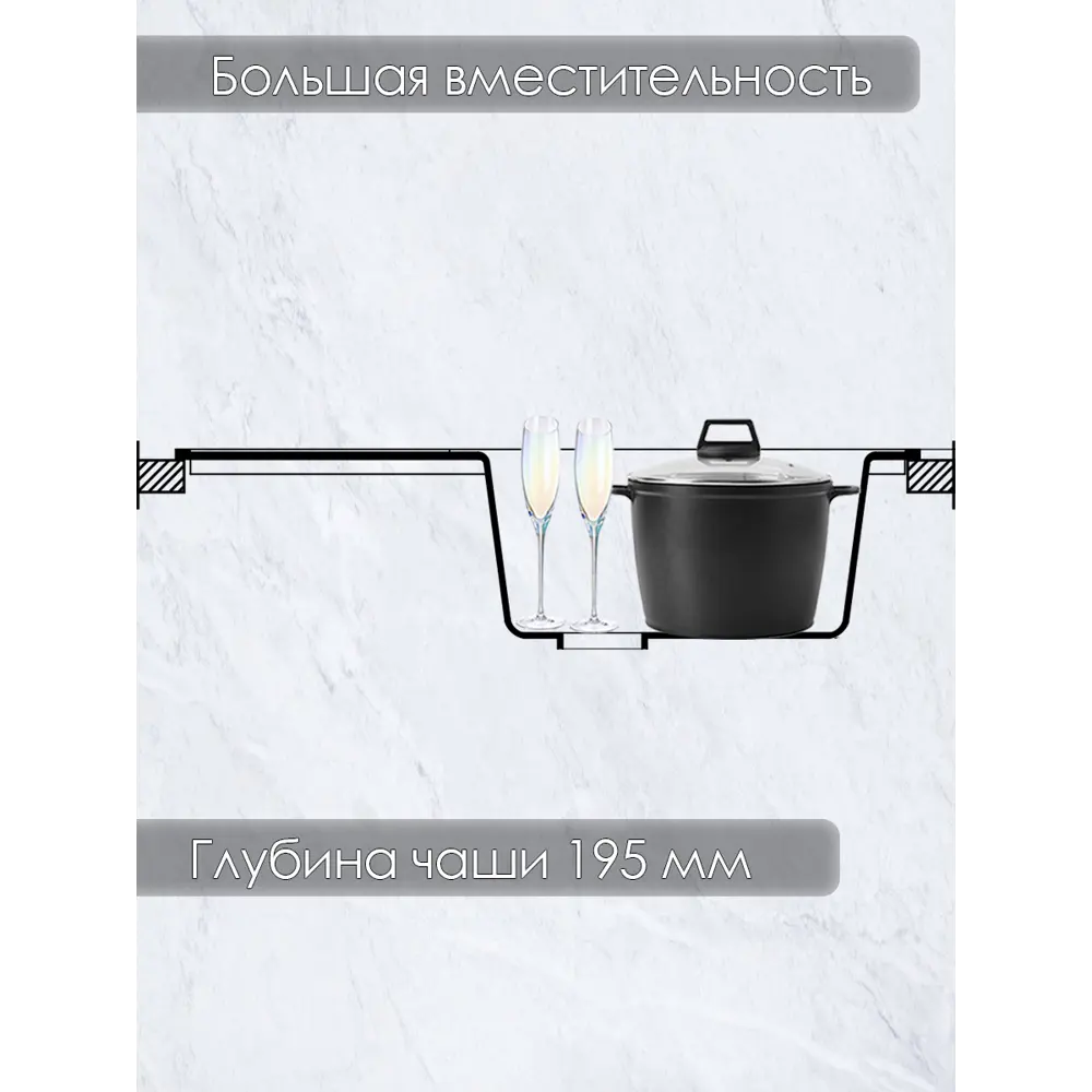 Фото 4 Мойка врезная овальная 50x19.5x75 см Vigro VG304 искусственный камень цвет антрацит Фото 4 Мойка врезная овальная 50x19.5x75 см Vigro VG304 искусственный камень цвет антрацит