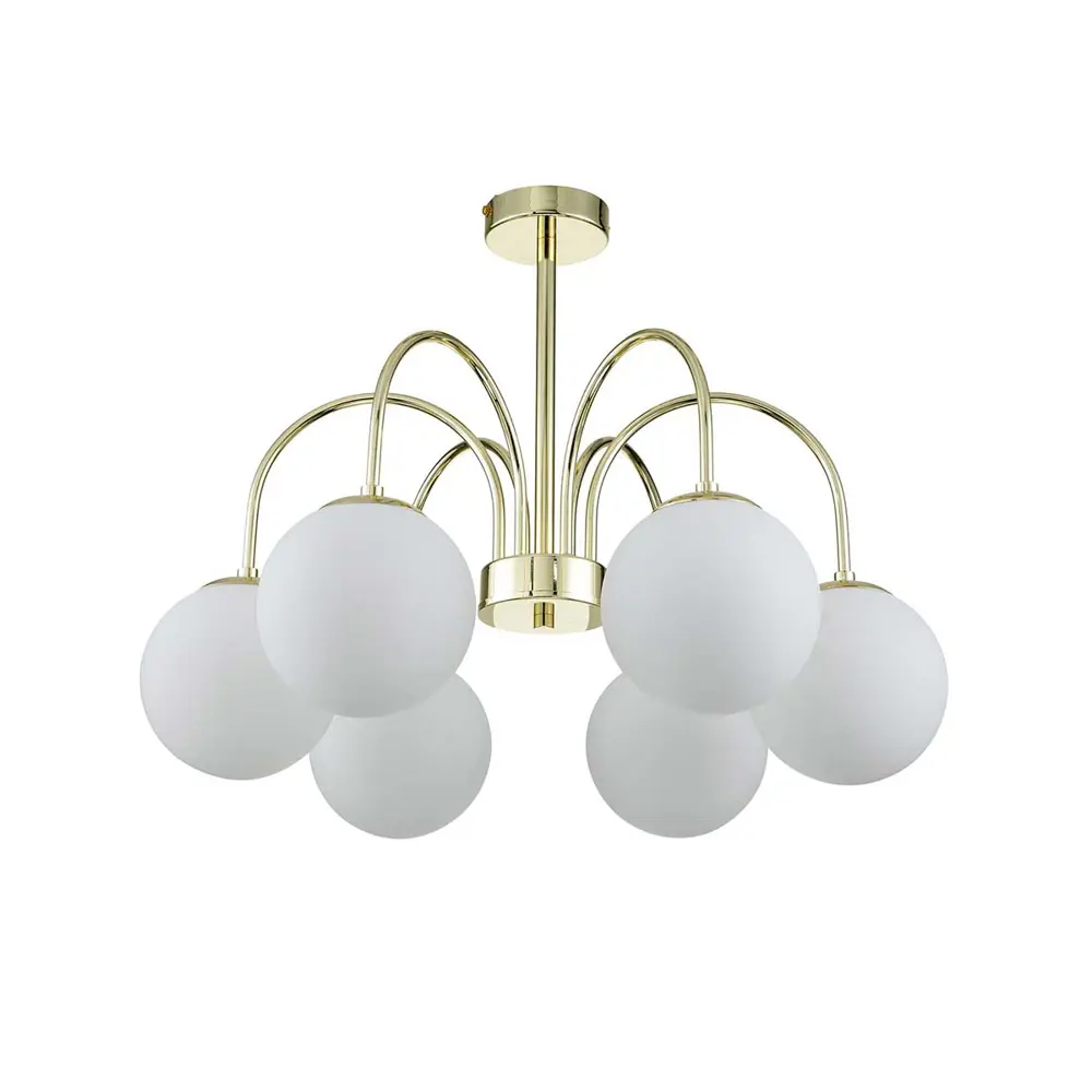 Фото 2 Люстра на штанге INDIGO V000325 6 ламп 12 м² цвет золото