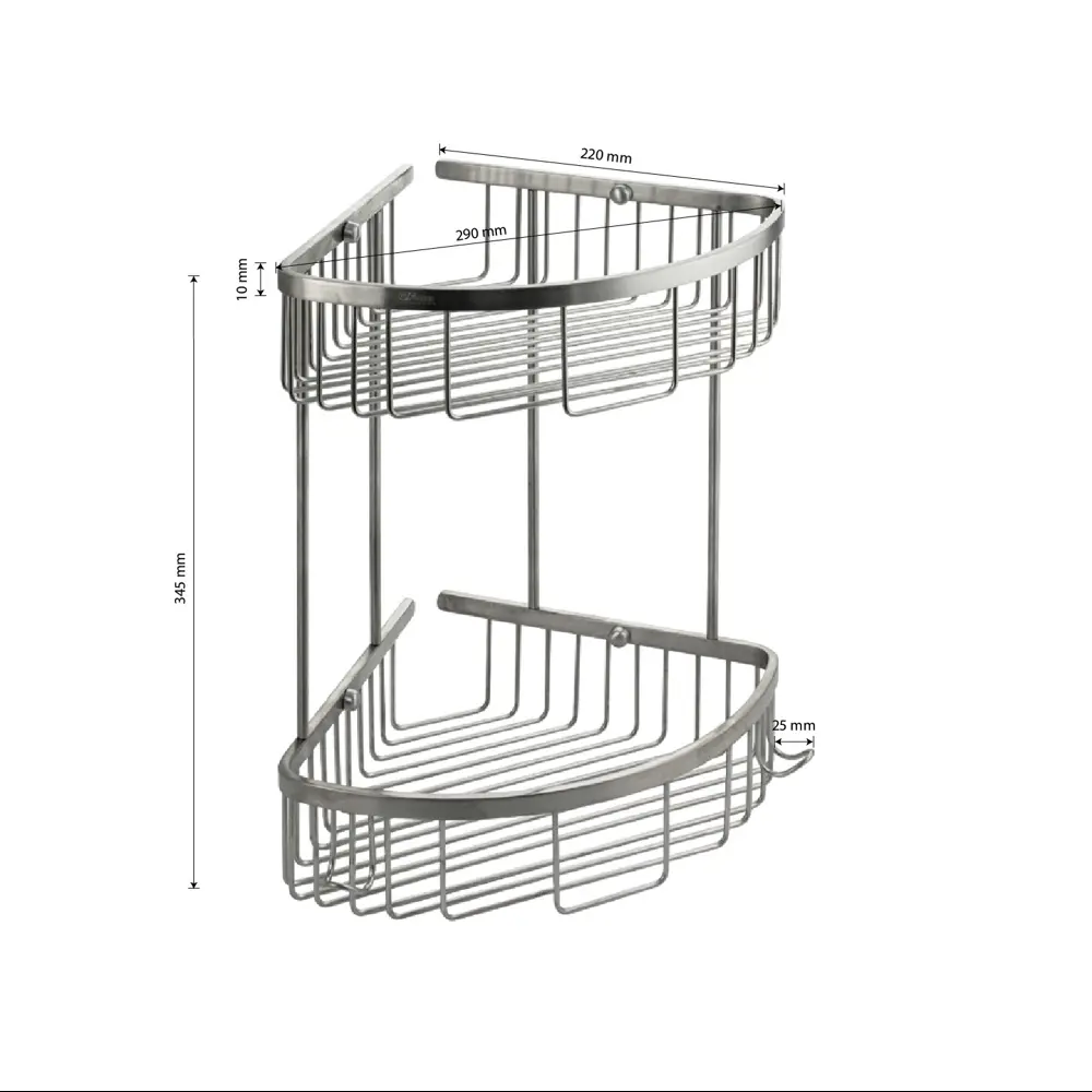 Фото 6 Полка для ванной комнаты Gfmark 80361 Сан-АВК-80361 нержавеющая сталь 29x22 см Фото 6 Полка для ванной комнаты Gfmark 80361 Сан-АВК-80361 нержавеющая сталь 29x22 см