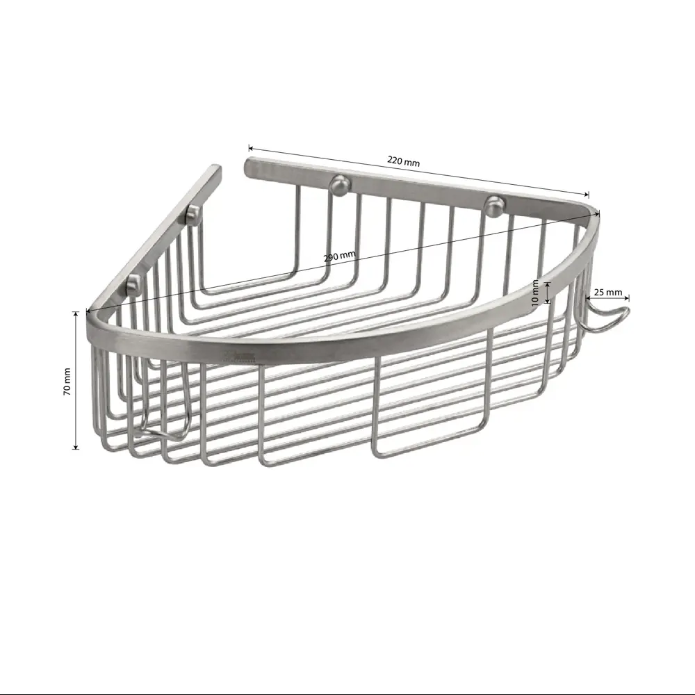 Фото 6 Полка для ванной комнаты Gfmark 80360 Сан-АВК-80360 нержавеющая сталь 29x22 см Фото 6 Полка для ванной комнаты Gfmark 80360 Сан-АВК-80360 нержавеющая сталь 29x22 см