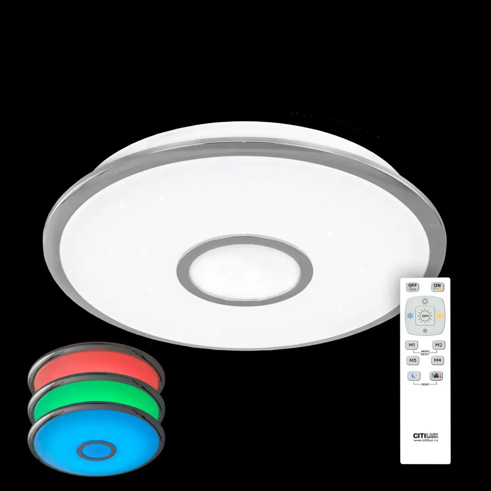 Фото 2 Потолочный светильник светодиодный Citilux Старлайт CL70330RGB 11 м² цвет белый Фото 2 Потолочный светильник светодиодный Citilux Старлайт CL70330RGB 11 м² цвет белый