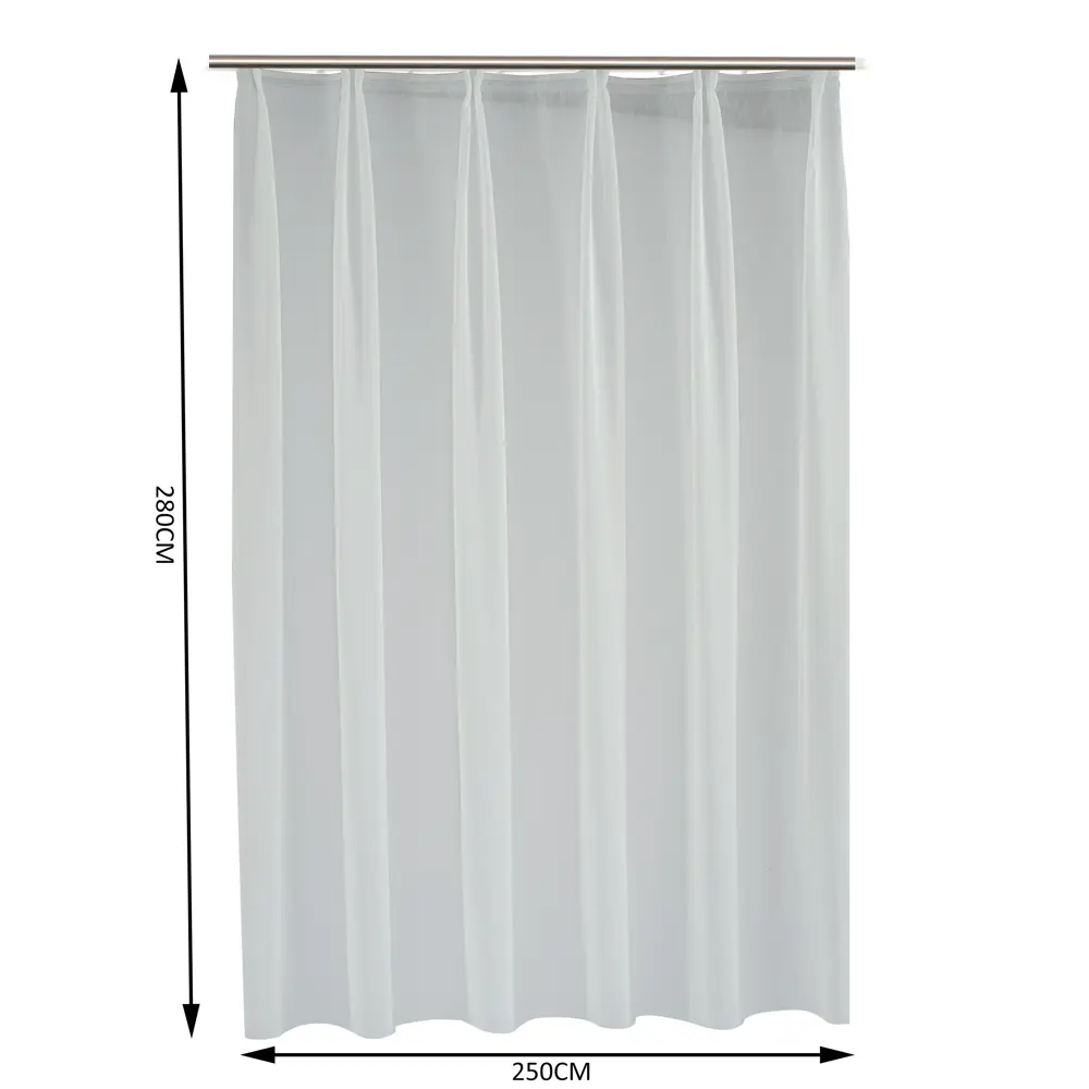 Фото 3 Тюль на ленте Inspire Tlase 250x280 см цвет белый Фото 3 Тюль на ленте Inspire Tlase 250x280 см цвет белый