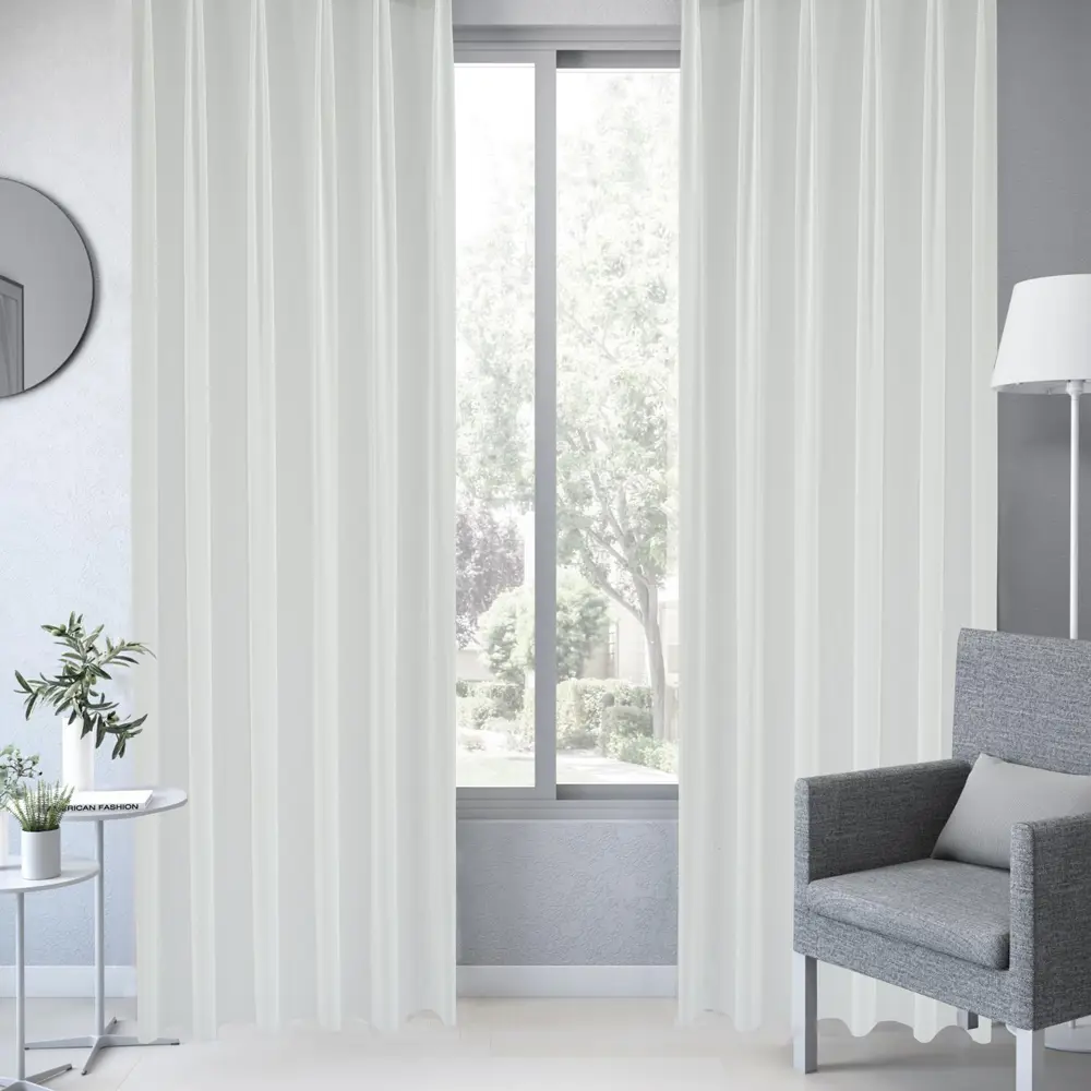 Фото 5 Тюль на ленте Inspire Tlase 250x280 см цвет белый Фото 5 Тюль на ленте Inspire Tlase 250x280 см цвет белый