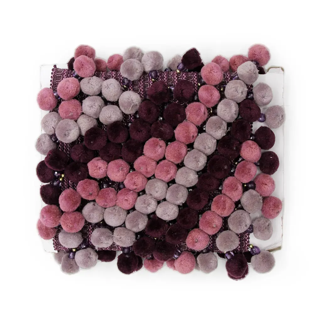 Фото 2 Бахрома 'Бубенчики-пушистики' Айрис YM2019 6 см х 11.5 м D2.5 см 6 пудра/св.пудра