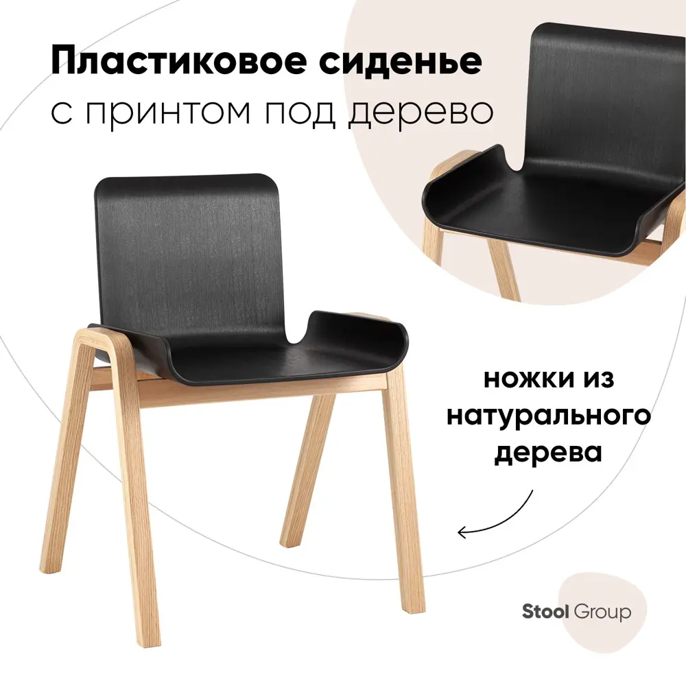 Фото Стул кухонный Стул груп Harbour 76x55x47.5 см пластик цвет черный Фото Стул кухонный Стул груп Harbour 76x55x47.5 см пластик цвет черный