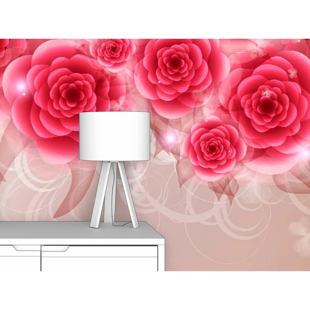 Фото 2 Фотообои флизелиновые Первое ателье 200x125 см Ярко-розовые цветы Фото 2 Фотообои флизелиновые Первое ателье 200x125 см Ярко-розовые цветы