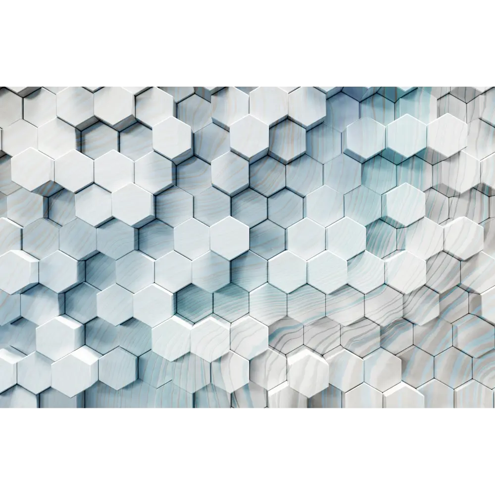 Фото 2 Фотообои бумажные Postermarket 400x260 см Соты голубые