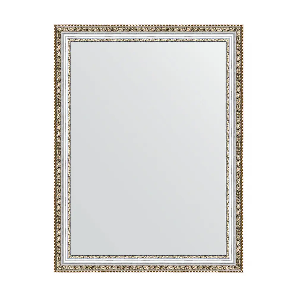 Фото Зеркало в багетной раме Evoform золотые бусы на серебре 60 мм 65x85 см BY 1012 Фото Зеркало в багетной раме Evoform золотые бусы на серебре 60 мм 65x85 см BY 1012