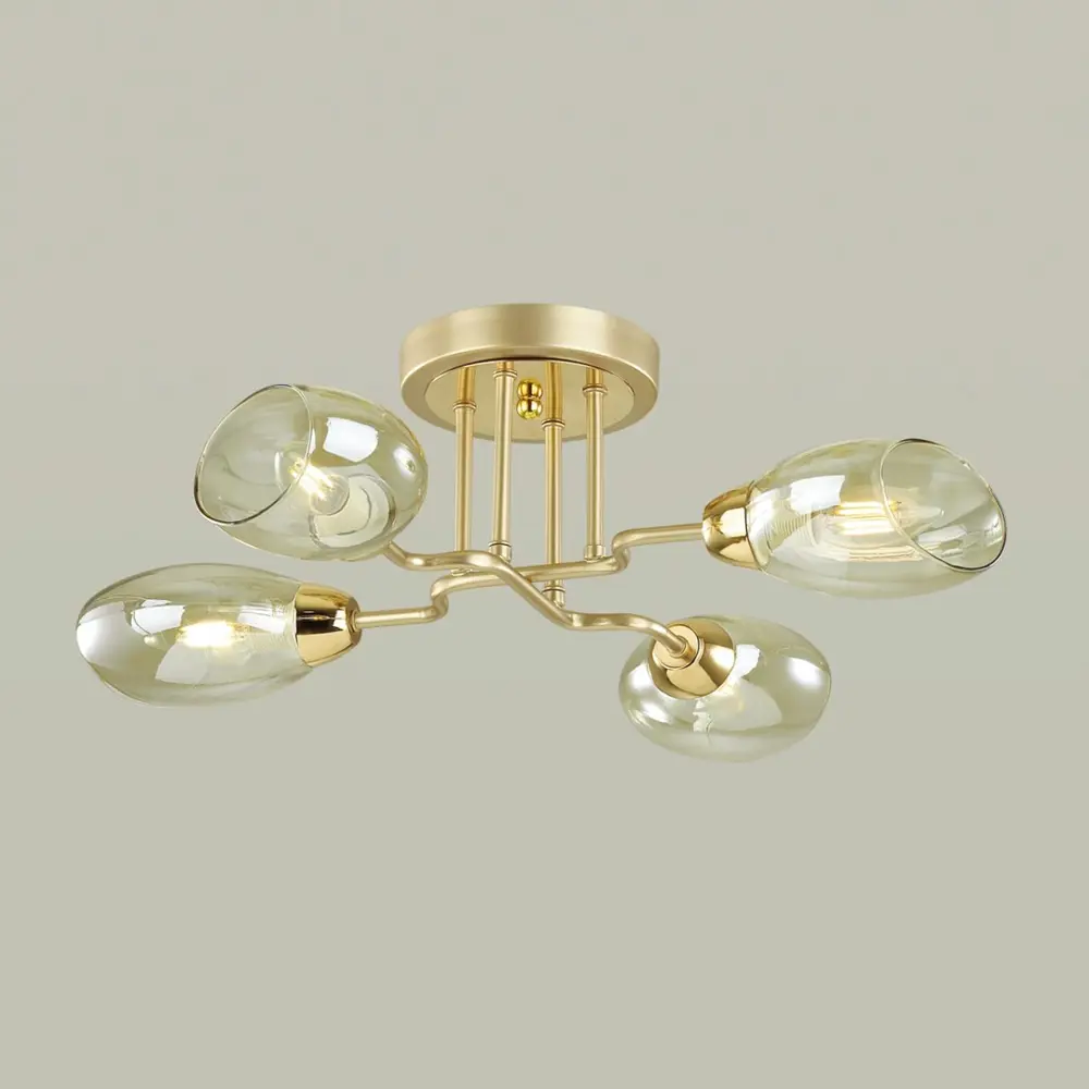 Фото 2 Люстра потолочная LUMION Lacie 4536-4C 4 лампы 8 м² цвет золото Фото 2 Люстра потолочная LUMION Lacie 4536-4C 4 лампы 8 м² цвет золото