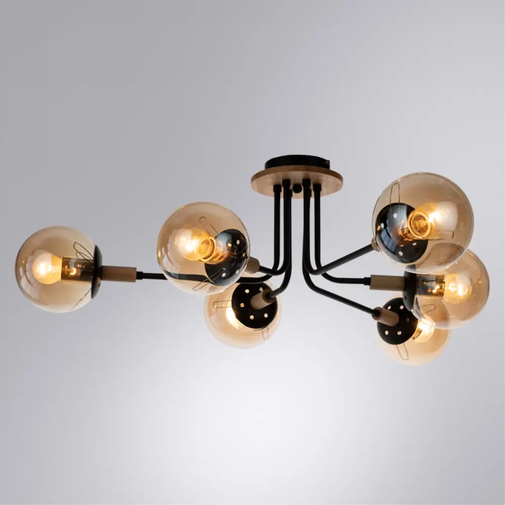Фото 2 Люстра потолочная Arte Lamp 6 ламп 15 м² цвет коричневый Фото 2 Люстра потолочная Arte Lamp 6 ламп 15 м² цвет коричневый
