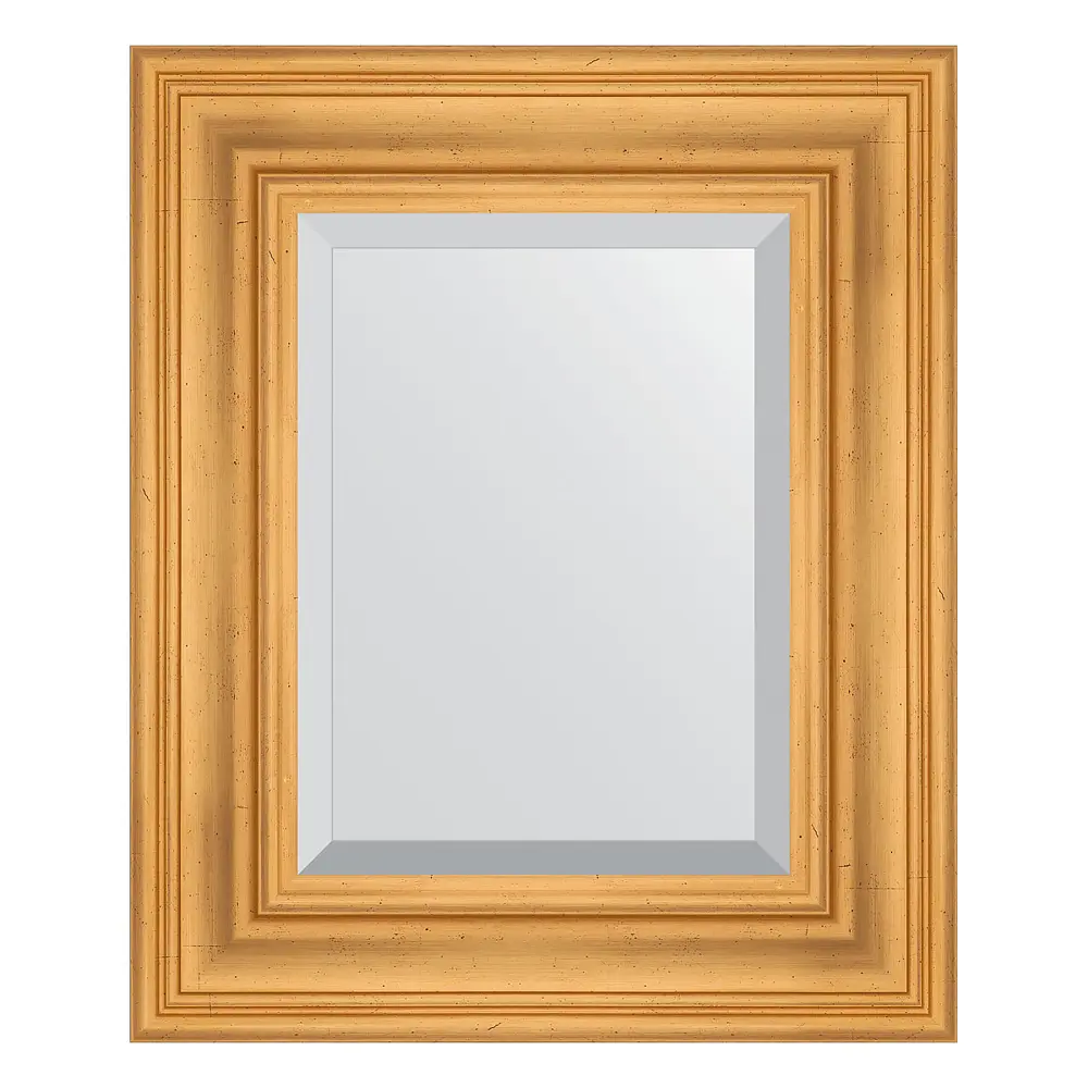 Фото Зеркало с фацетом в багетной раме Evoform травленое золото 99 мм 49x59 см BY 3366