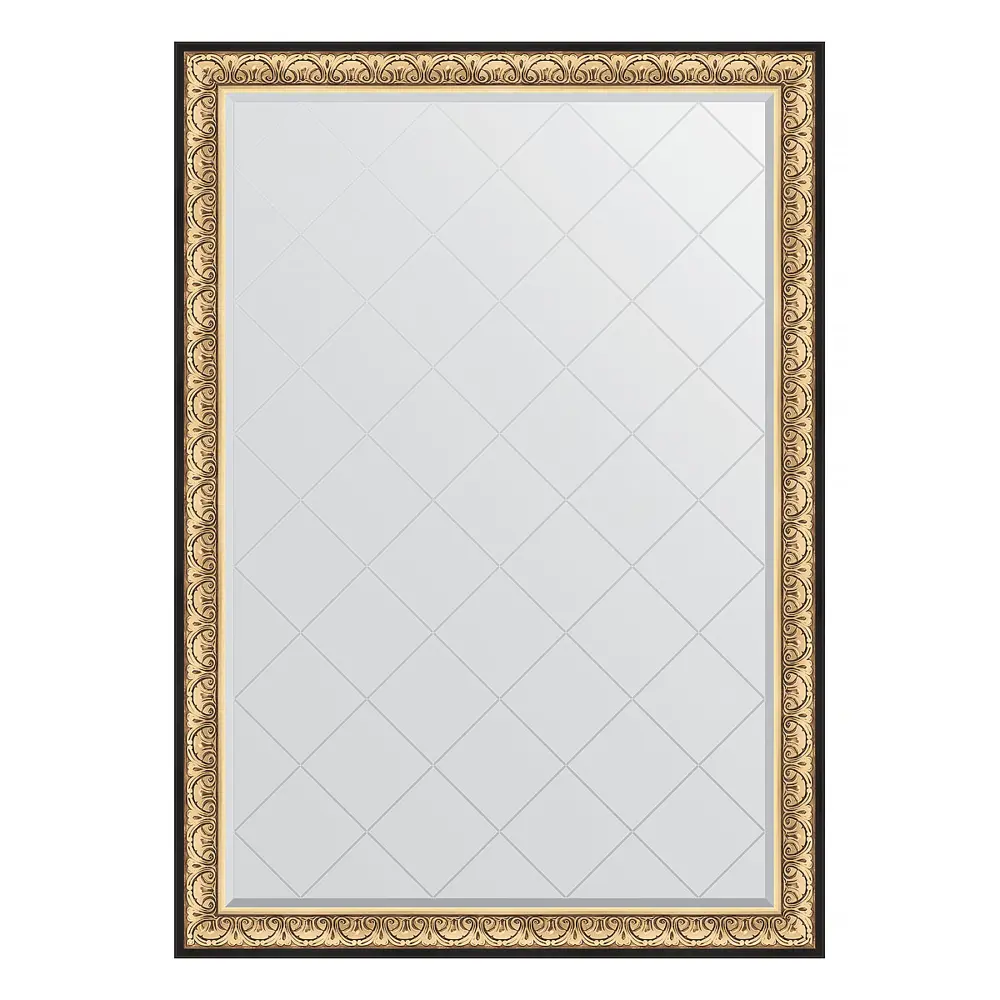 Фото Зеркало с гравировкой в багетной раме Evoform барокко золото 106 мм 135x190 см BY 4509