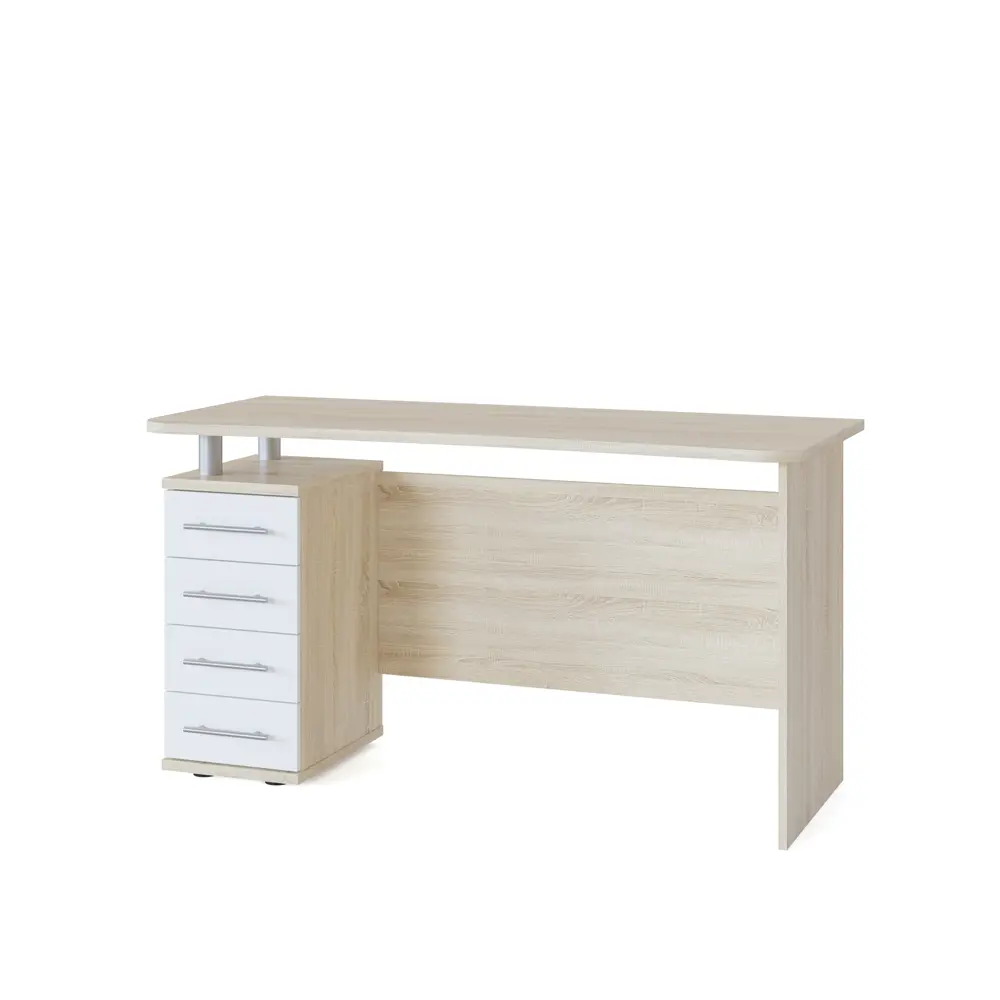 Фото 3 Компьютерный стол Сокол-Т КСТ-105 Дуб сонома/белый 135x75x60 см ЛДСП цвет белый/дуб сонома Фото 3 Компьютерный стол Сокол-Т КСТ-105 Дуб сонома/белый 135x75x60 см ЛДСП цвет белый/дуб сонома