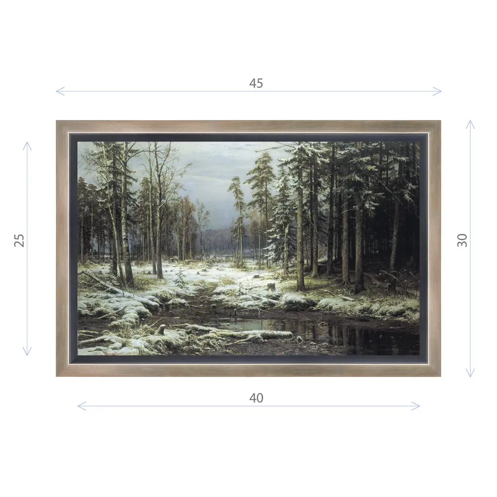 Фото Картина в раме Декор депо "Иван Шишкин. Первый снег" 30x45 см Фото Картина в раме Декор депо "Иван Шишкин. Первый снег" 30x45 см